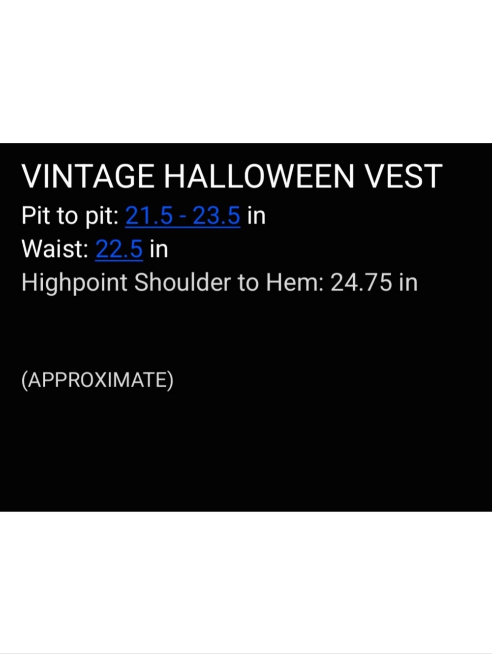 Vtg Vintage Rammie Cotton Blend Halloween Patch Vest, Preloved, Size L - Picture 13 of 13